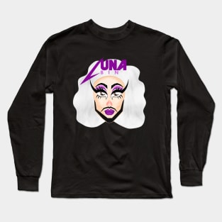 Luna Bin Face Cartoon Design Long Sleeve T-Shirt